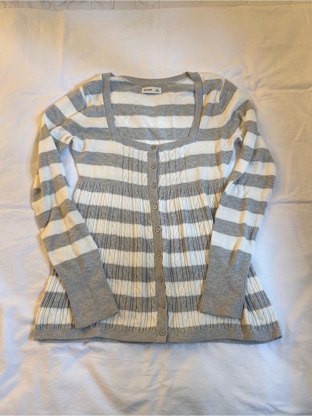 Hollister Long-Sleeve Square-Neck Babydoll Sweater size M